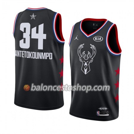 Camiseta Hombre NBA Milwaukee Bucks Giannis Antetokounmpo 34 2019 All-Star Jordan Brand Negro Swingman